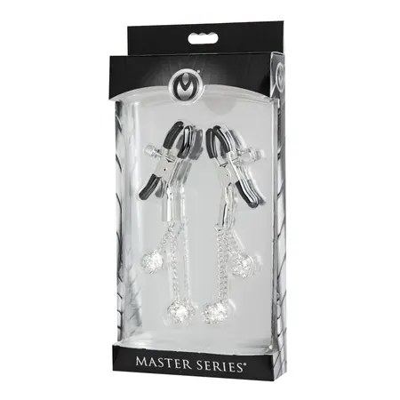 XR Brands Adjustable Nipple Clips with Rhinestone Embellishments