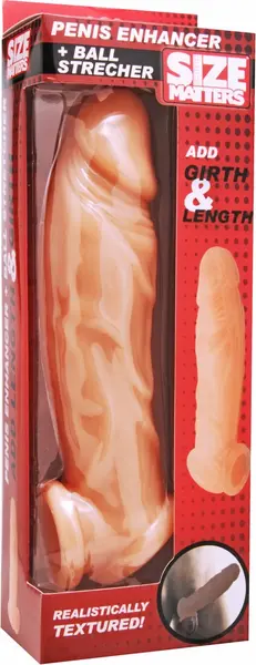 XR Brands Master Series Vein-Textured Sleeve & Support Ring, Clear