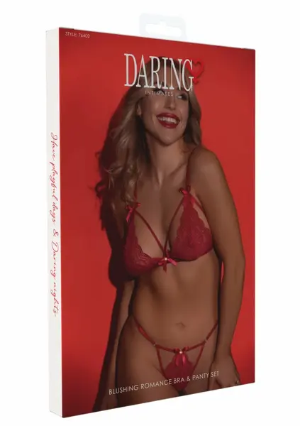 Blushing Romance дантелен комплект сутиен и бикини, червен – модел 2