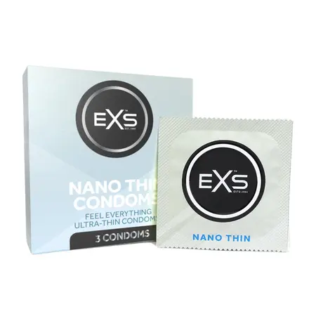 Nano Thin ултратънки латексови презервативи, 53 мм, без мирис, 3 бр.