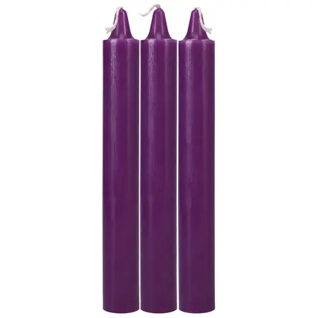 Doc Johnson Japanese Drip Candles Purple 3-Pack - Body-Safe Wax