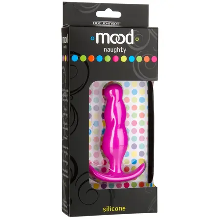 Doc Johnson Naughty 3 Silicone Plug Medium Pink Ergonomic Design