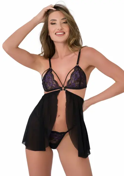 Lace Embrace Babydoll 2-in-1 Set Purple Adjustable Design 8713221843791