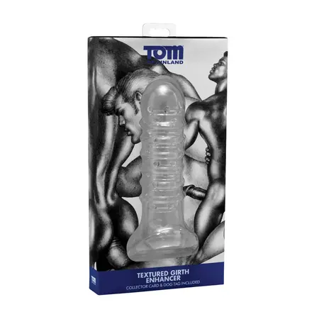 Tom of Finland Textured Extension Sleeve Silicone Black 16cm