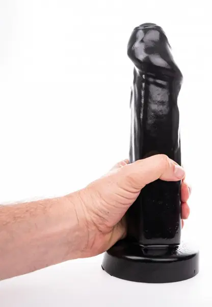 Hung System Uncut 27 cm Black Intimate Machine with Suction Base