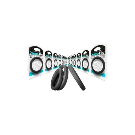 Perfect Fit Xact-Fit #23 Precision Ring Set 2-Pack, Soft Silicone, Black