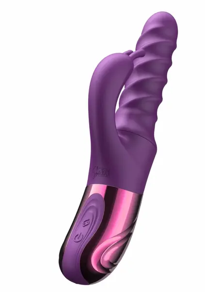 She.E.O Swirl Rabbit Vibrator Thrusting & Rotating, Silicone, Pink