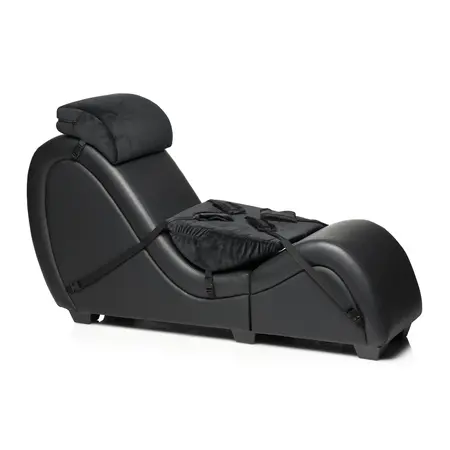 XR Brands Kinky Black Intimate Lounge Chair with Support Pillows