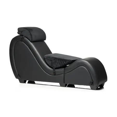XR Brands Kinky Black Intimate Lounge Chair with Support Pillows