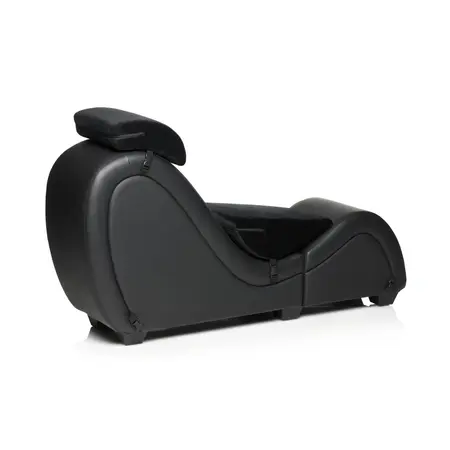 XR Brands Kinky Black Intimate Lounge Chair with Support Pillows