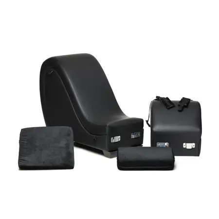 XR Brands Kinky Black Intimate Lounge Chair with Support Pillows