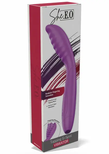 She.E.O Tapping G-Spot Vibrator - Ribbed Silicone, 10 Modes, Rechargeable
