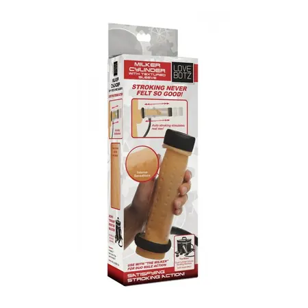 XR Brands Milker Textured Cylinder Attachment - Enhanced Stimulation System