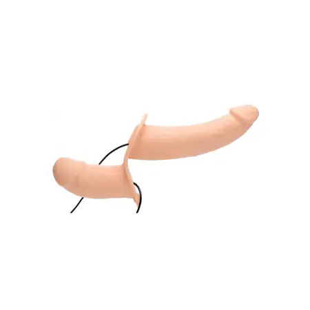 Supreme Pleasure Vibrating Double Model with Adjustable Harness Black