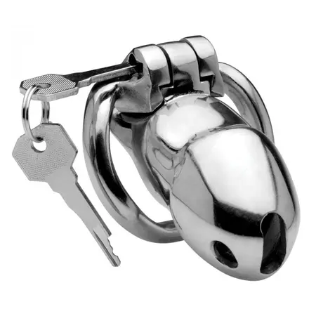 Rikers 24-7 Stainless Steel Secure Locking Chastity Cage - Compact Design
