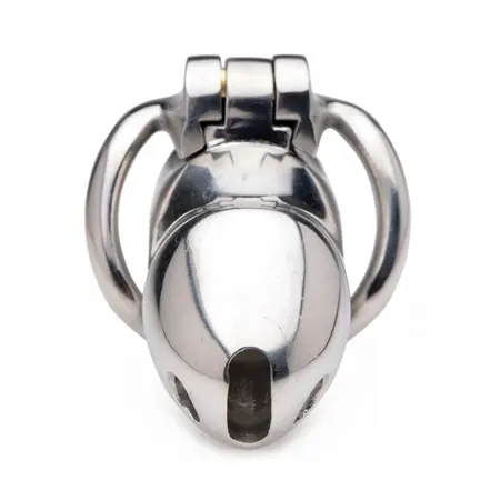 Rikers 24-7 Stainless Steel Secure Locking Chastity Cage - Compact Design