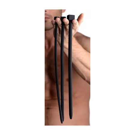 XR Brands Master Series Silicone Sounding Device Screw-On Luxury Black