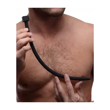 XR Brands Master Series Silicone Sounding Device Screw-On Luxury Black