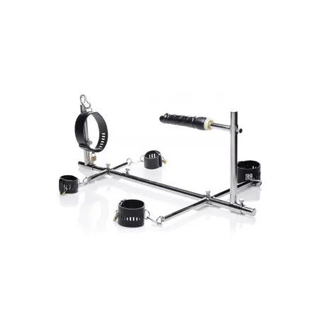 XR Brands Imprisoned Metal Restraint System with Adjustable Attachment Black