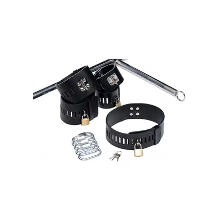 XR Brands Imprisoned Metal Restraint System with Adjustable Attachment Black