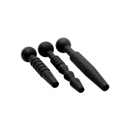 Dark Rods Silicone Urethral Dilator Set 3-Piece - Flexible & Hollow Design