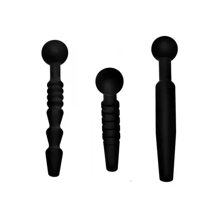 Dark Rods Silicone Urethral Dilator Set 3-Piece - Flexible & Hollow Design