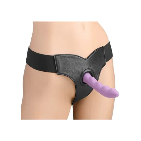 Blush Bella Adjustable Velvet Strap-On Harness with Padded Support Panel