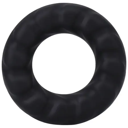 Rock Solid Fat Tire широк силиконов пръстен за пенис с релеф, черен