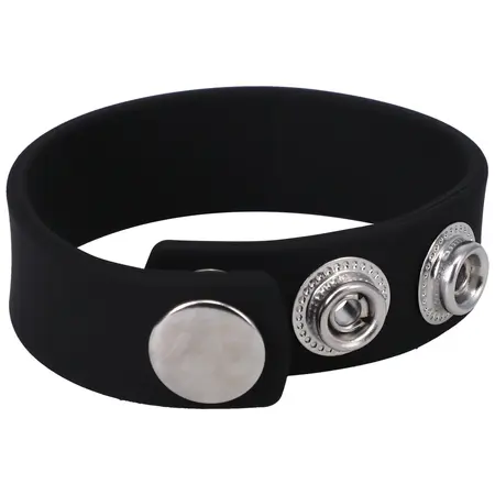 Perfect Fit Silicone 3 Snap Adjustable Ring - Black, Universal Size