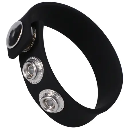 Perfect Fit Silicone 3 Snap Adjustable Ring - Black, Universal Size