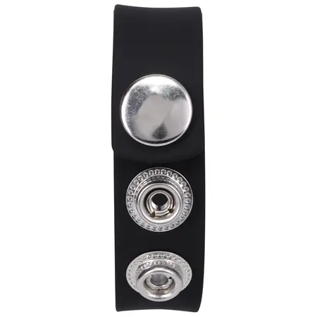 Perfect Fit Silicone 3 Snap Adjustable Ring - Black, Universal Size