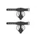 Rimba Bonded Leather Skull Decor Handcuffs with Removable Chain, Black