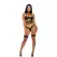 Allure Seductive Cage Strappy Lingerie Set XL - Grommet Detail & Garters