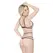 Dreamgirl Lace Bralette Set with Adjustable Harness - White/Black, One Size
