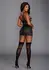 Baci Lingerie Strappy Open Cup Bra & Garter Skirt Set Black M