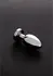 Ouch! Stainless Steel Plug with Glass Gemstone - Small, Silver