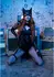 Villainess Vixen Bodysuit Set with Cat Mask, Wetlook & Fishnet, S/M
