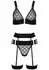 THP105 3-Piece Lingerie Set - Mesh Diamond Pattern, Adjustable Straps