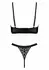 TP100 2-Piece Wet-Look & Lace Bra Set - Black, Adjustable, Elegant Design