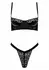 TP100 2-Piece Wet-Look & Lace Bra Set - Black, Adjustable, Elegant Design