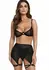 THP101 3-Piece Lingerie Set Gold Embroidery Adjustable Straps