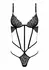 Body BD102 Black Lace Bodysuit with Geometric Straps by Body