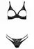 TPO100 2-Piece Lingerie Set Wet-Look & Lace, Adjustable, Black