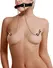 Sinner Gear Silicone Bit Gag with Adjustable Nipple Clamps Black