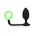 Ouch! Glow in the Dark Silicone Plug & Support Ring - Fluorescent Green