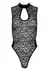 Body BD100 Wet-Look & Lace Sleeveless Bodysuit, Black, S-XL
