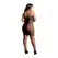 KissMePlus Knee-Length Lace & Fishnet Dress, Deep V, Plus Size, Black