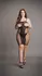 KissMePlus Knee-Length Lace & Fishnet Dress, Deep V, Plus Size, Black