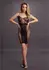 Shots Knee-Length Lace & Fishnet Dress Black One Size