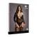 Leg Avenue Plus Size Lace Crisscross Bodystocking Deep V-Neck Black